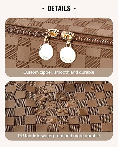 Miniatura 5 de Bolsa de maquillaje de viaje, bolsa de cosméticos de gran capacidad para mujeres, bolsa portátil impermeable, bolsa de aseo plana abierta,