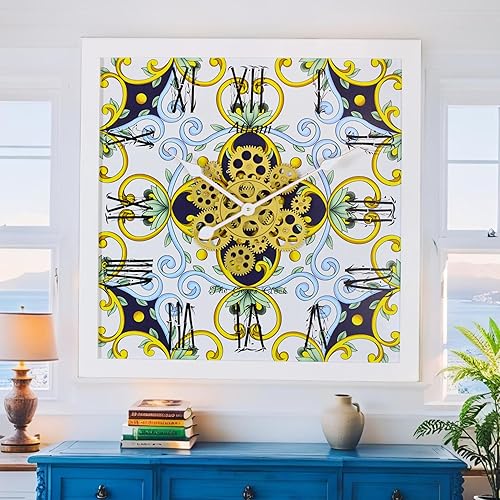 Vista 62 de The Gears - Reloj de pared con engranajes móviles (Vietri, redondo de 36 pulgadas)