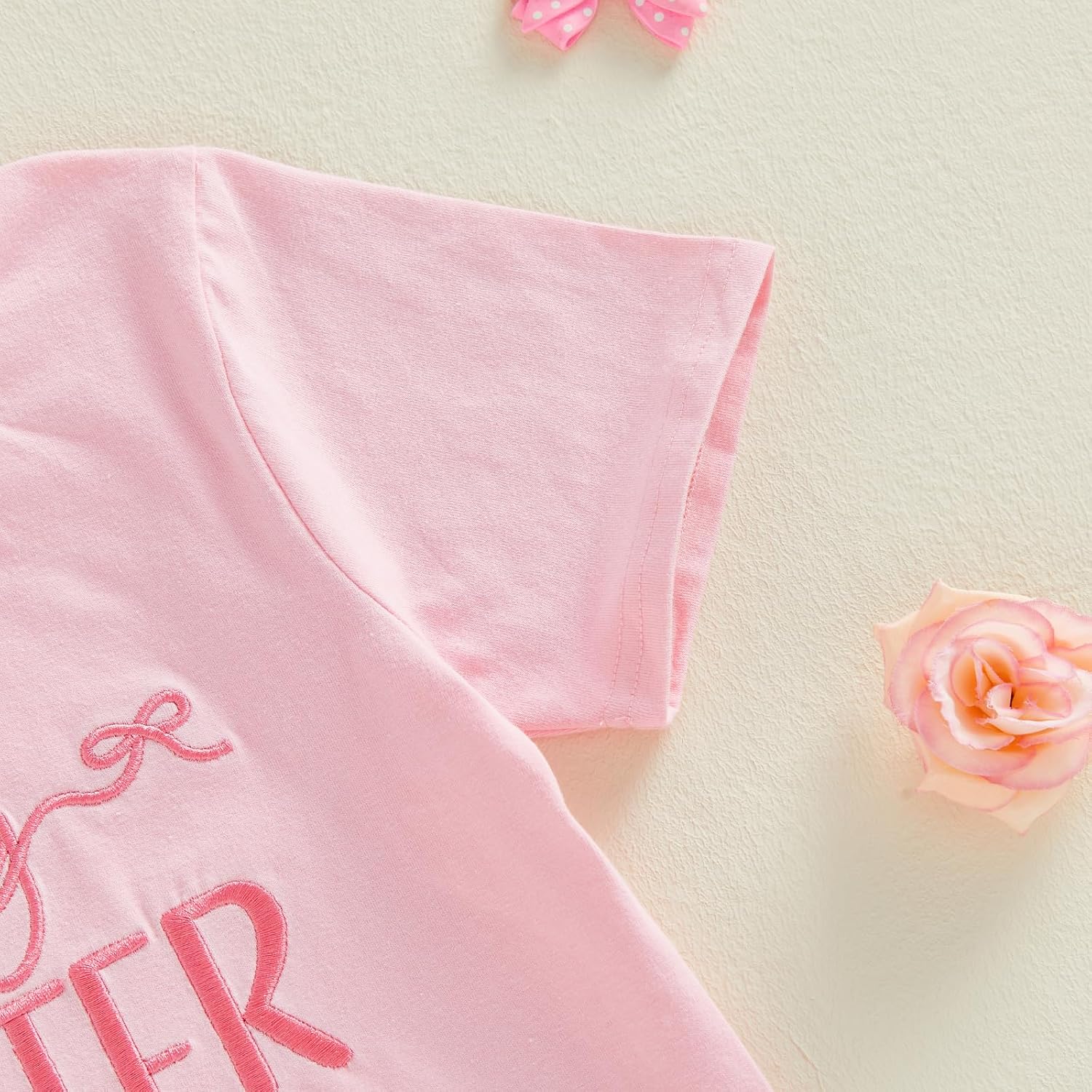 GOOCHEER Summer Big Sister Little Sister Matching Outfit Newborn Baby Girl Short Sleeve Romper Toddler Girl T-Shirt Tops