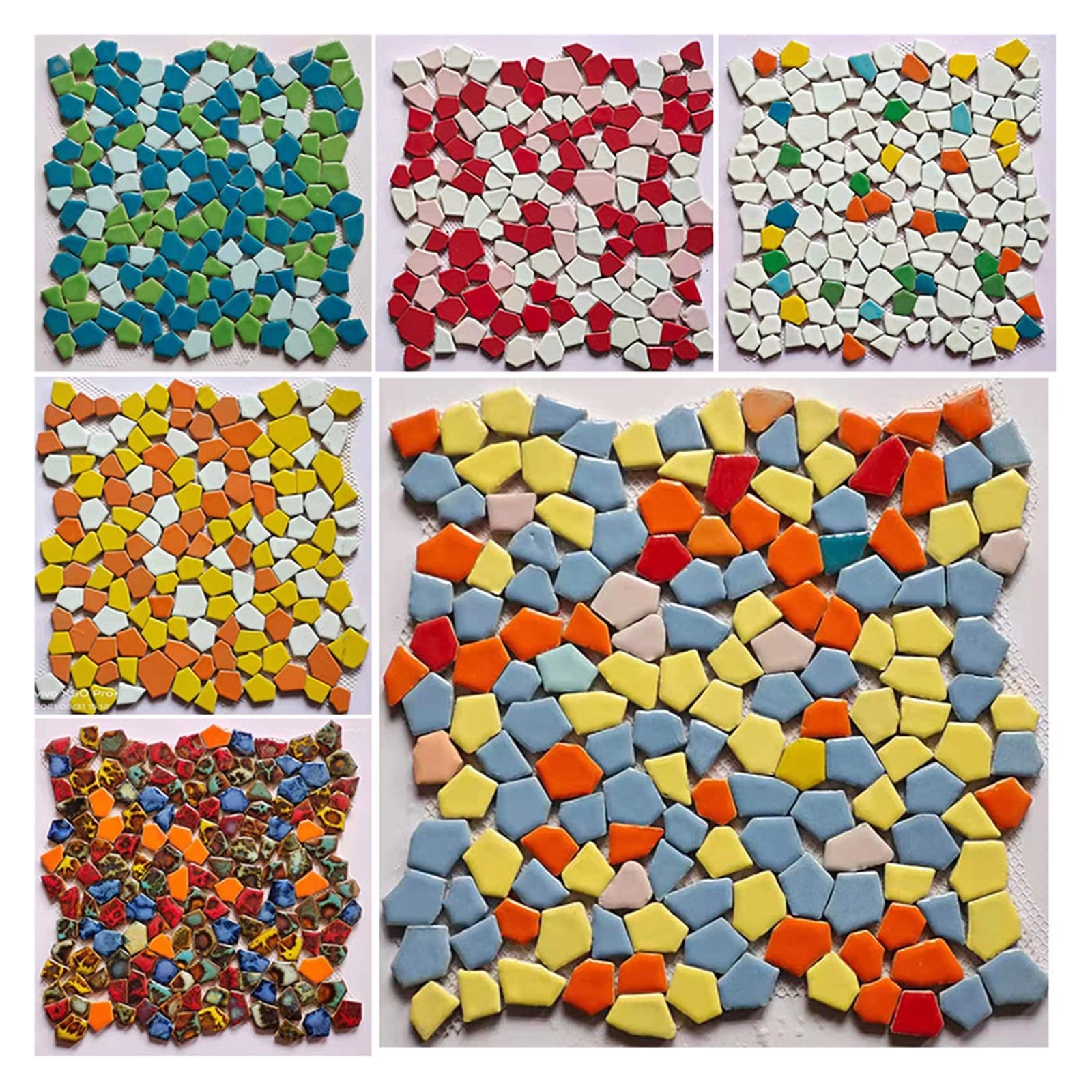 płytki mozaikowe. 200g Mieszane kolorowe ceramiczne płytki mozaikowe Nieregularne geometryczne elementy mozaiki do samodzielnego tworzenia mozaiki Crafts Hobby Arts Home Wall Decor(13)