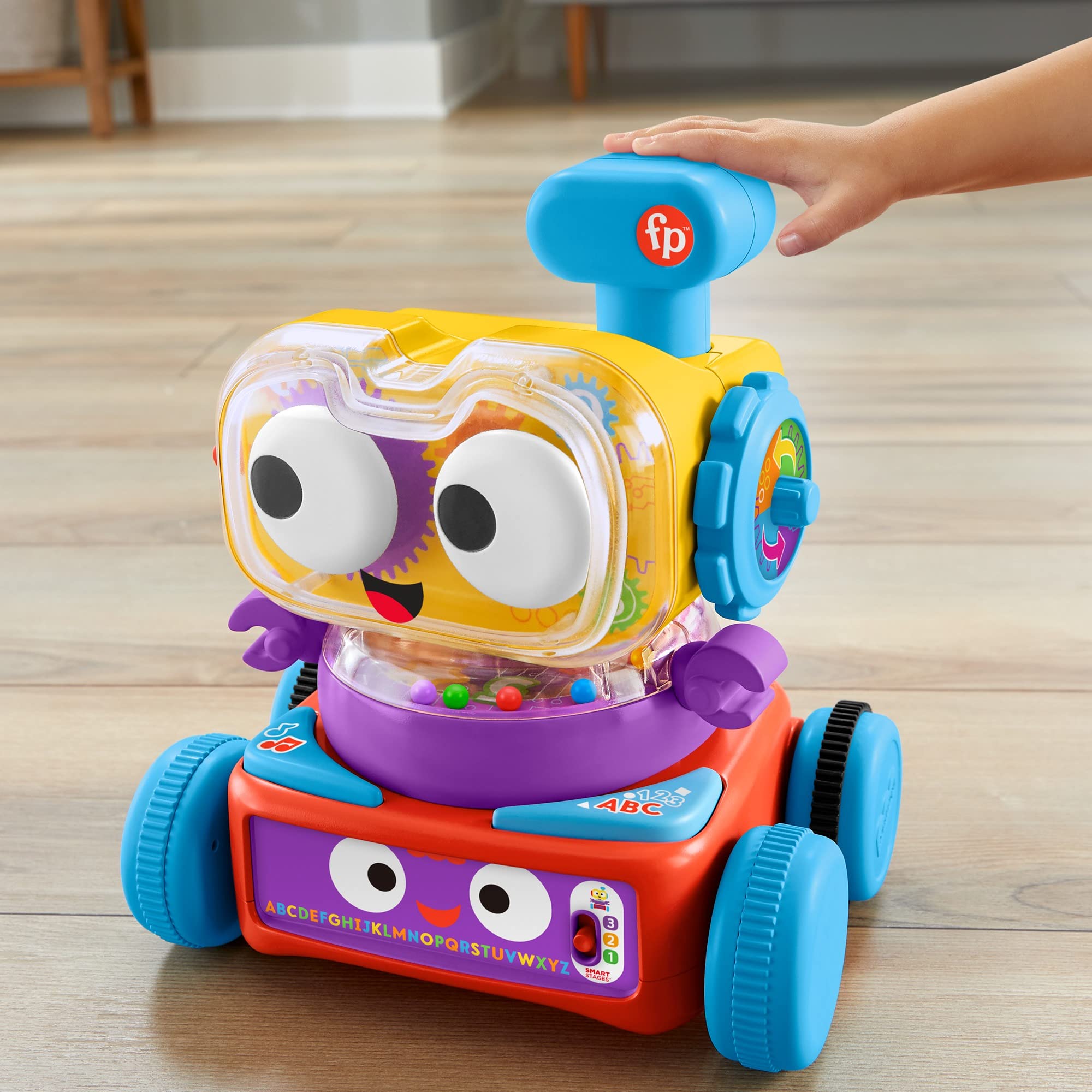 Fisher-Price 4-in-1 Lernroboter Linus für Babys und Kleinkinder, Spielzeug ab 6 Monaten, Version: Italienisch, HDJ16