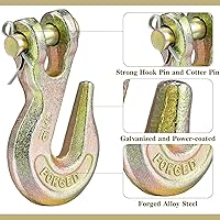 Vista 3 de Zonon 10 Pack 5/16'' Chain Hook, Clevis Hook Grade 70 Forged Steel Tow Hook Clevis Grab Hooks for 5/16 Inch Grade 70 Chain for Trailer Truck