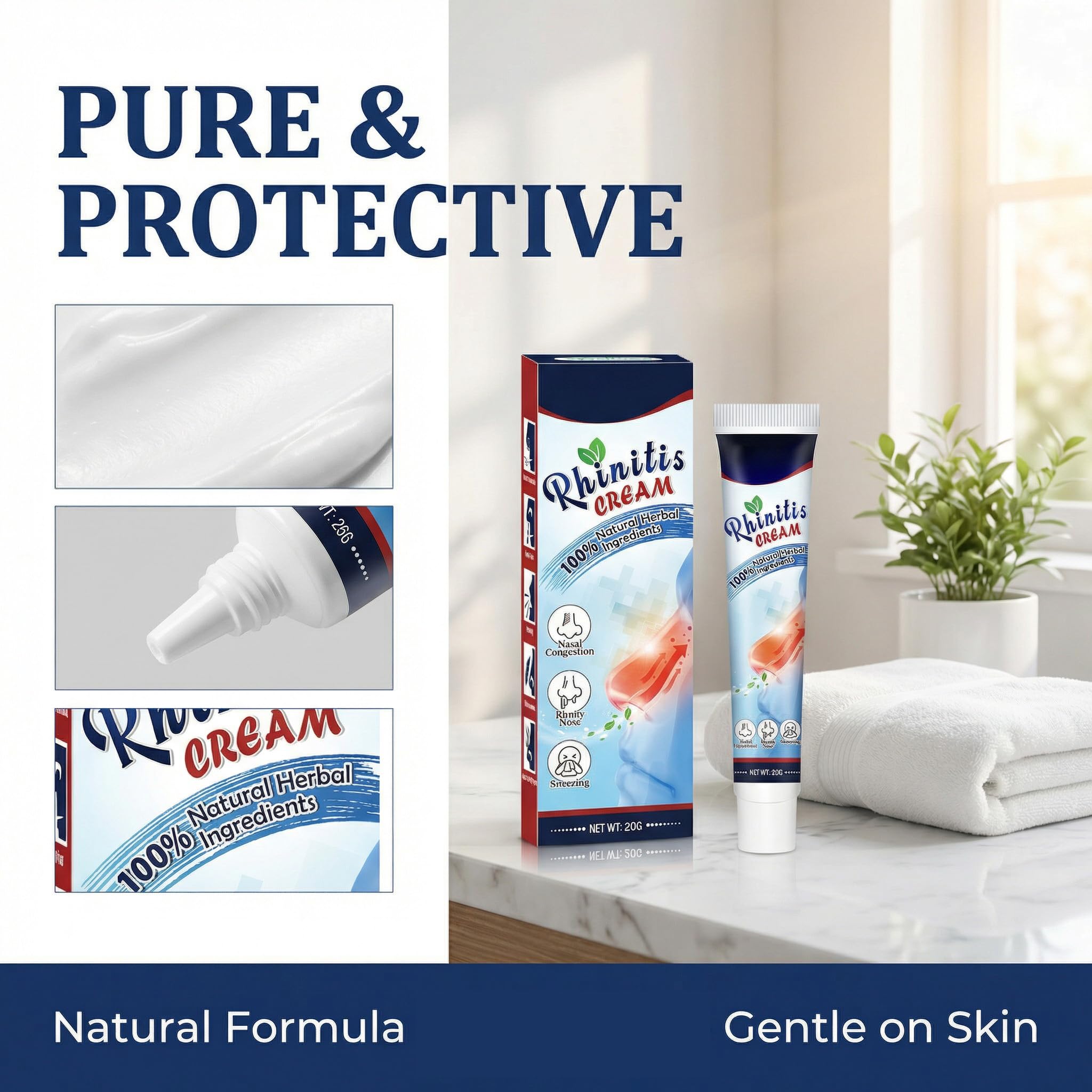 Crema para la Nariz Congestionada, Crema para el Cuidado Nasal, Extracto De Hierbas Cremas Para La Nariz, para Viajes Hombres Mujeres Adultos, Apoyo para el Bienestar Familiar y Personal, 20g