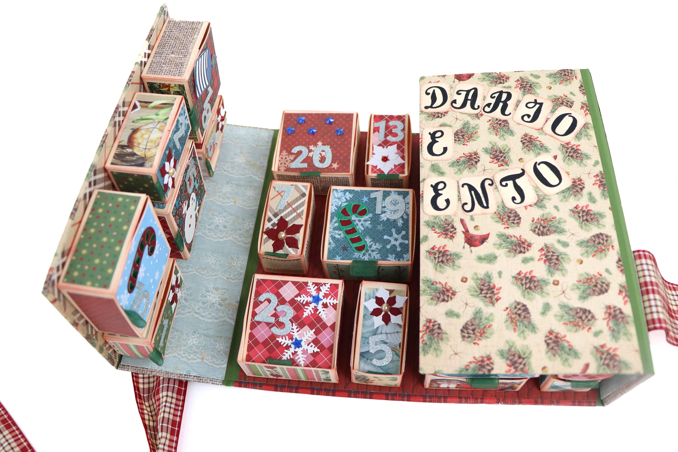 Genérico Kunsthandwerklicher Adventskalender | mit den besten Qualitäten auf Papier und Karton | Lebhafte und Weihnachtsfarben | Weitere Geschenk-Boxen erhältlich