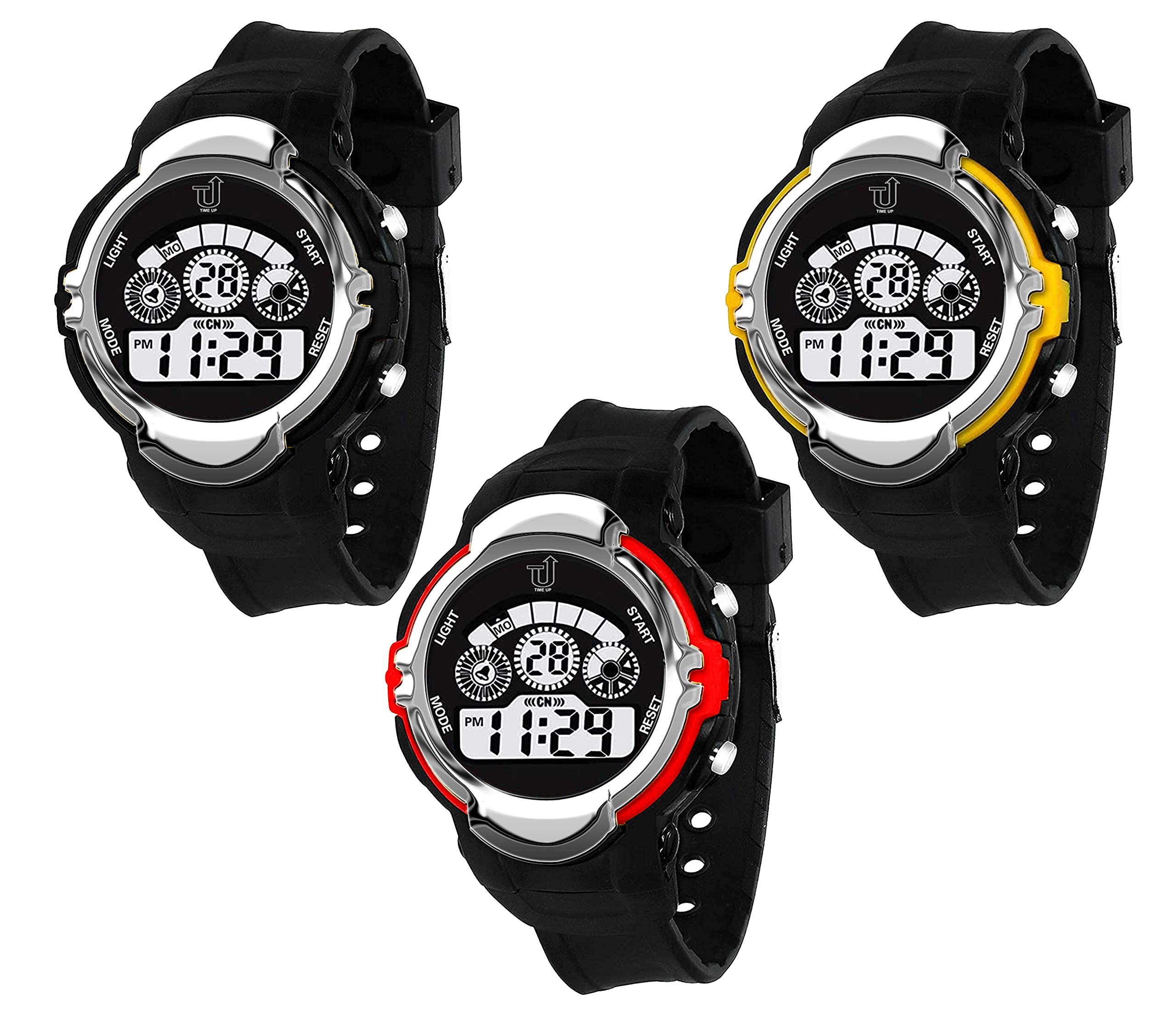 Time Up Digital Dial Water-Proof & LED Light Big Dial 3 Watches Combo for Kids (5-13 Years)-TYS-1811T-R (RED-Black-Yellow) (B09C2FP79N) Amazon Price History, Amazon Price Tracker