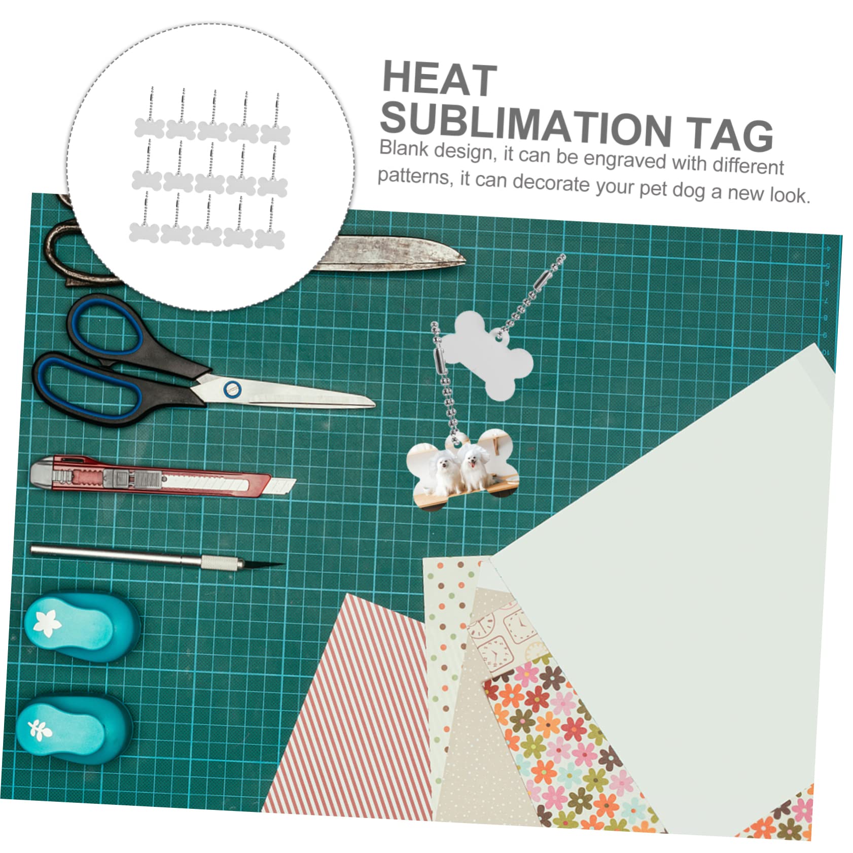 SOIMISS 4 Sätze Farbsublimationsetikett Sublimations-erkennungsmarken Rechteckig Sublimations-hundenamensschild Namensschilder Für Hunde Hundemarke Leer Aluminiumlegierung 20 Stück * 4
