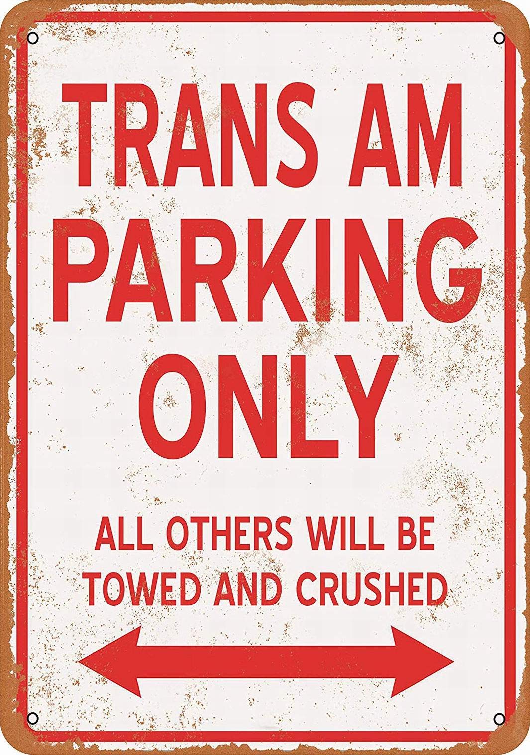 8 x 12 Metal Sign - Trans AM Parking ONLY - Vintage Wall Decor Art
