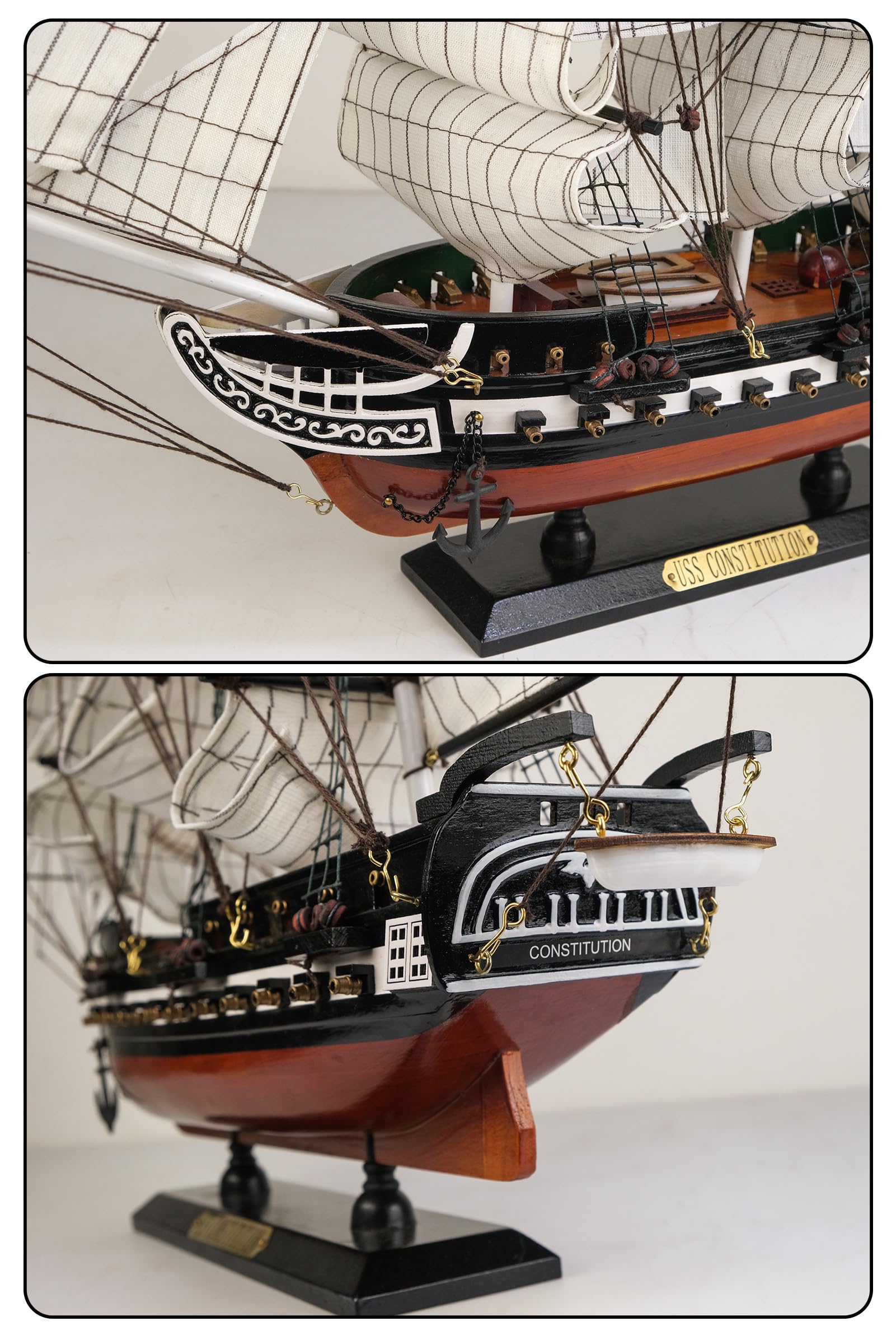 Amazon | SAILINGSTORY 木製模型船 USS 憲法 1/150スケール レプリカ