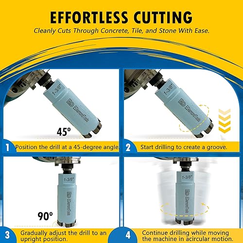 Miniatura 6 de Broca de diamante de alto rendimiento de 1-38 pulgadas para piedras naturalesde ingeniería, profundidad de perforación de 2 pulgadas, protección