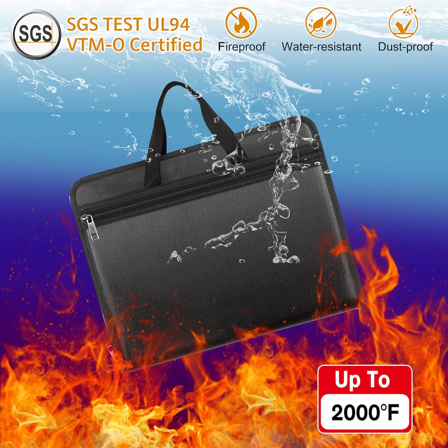 Important Document Organizer Folio Accordion File Organizer Fireproof Expanding File Folder Storage Box with Zipper Labels 13 Pockets for Business Office Receipt TravelI