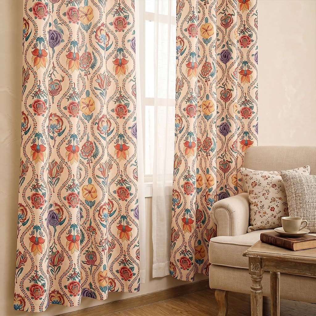 bilin gaier Designer French Vintage Linen Curtain,2 Panels,65"x94"-Lanae