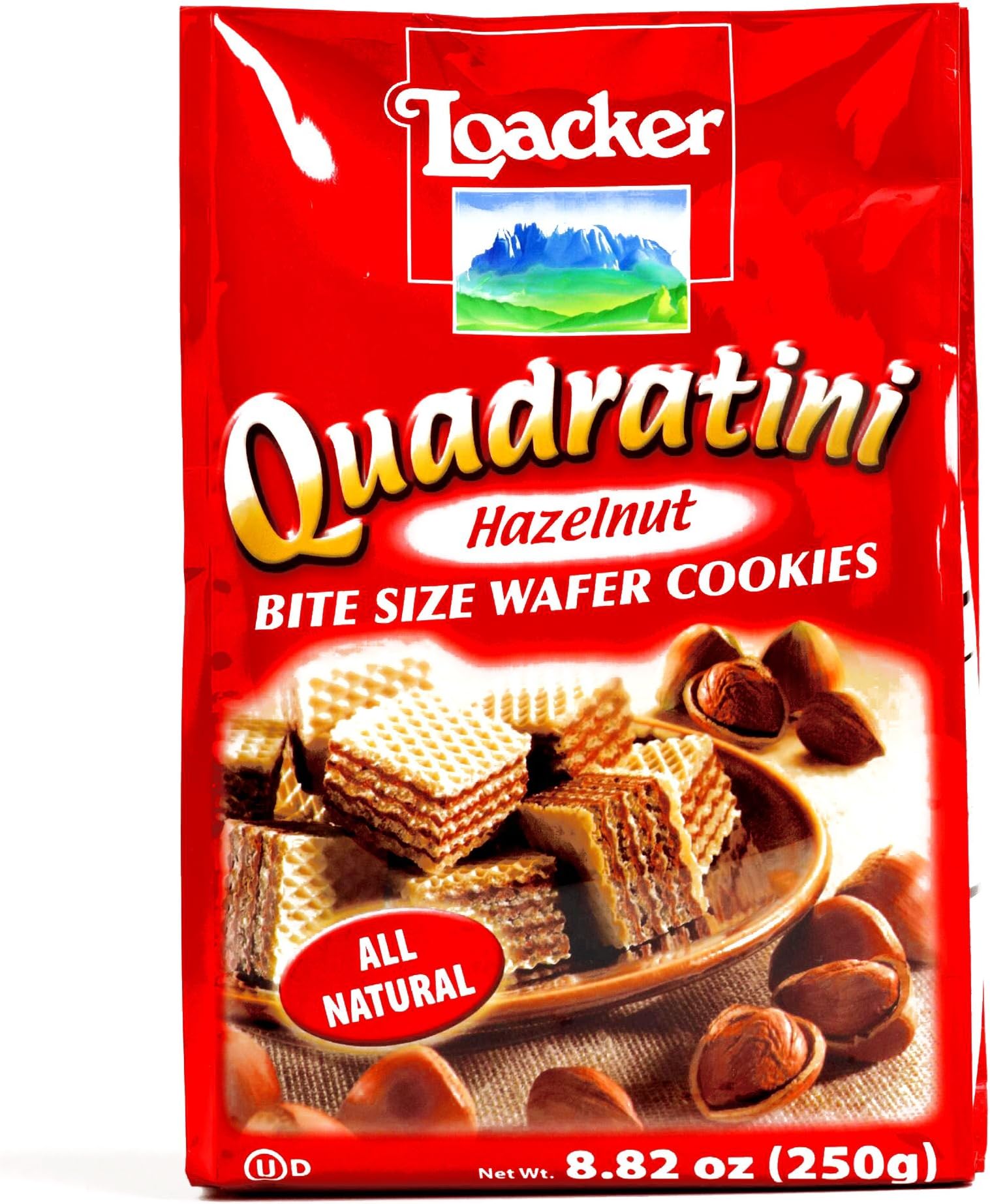Loacker Quadratini Hazelnut Wafers 8.8 oz each (3 Items Per Order)