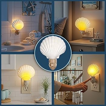 Nautical Crush Trading Seashell Night Light – Beach Night Light Nautical Crush Trading Seashell Night Light – Beach Night Light