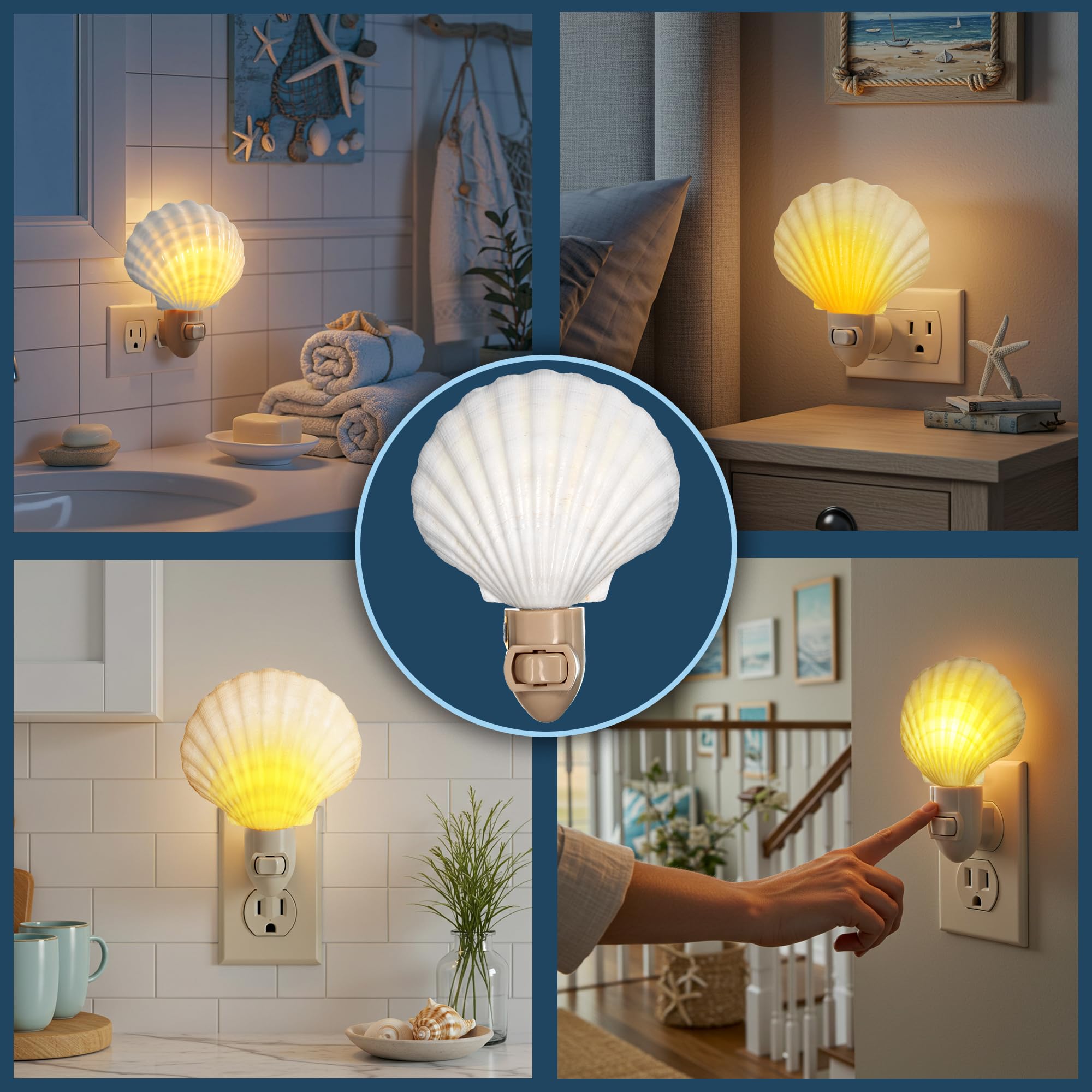 Nautical Crush Trading Seashell Night Light – Beach Night Light