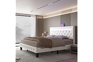 Full-Size Bed Frame with LED Lights: A Symphony of Comfort and Style