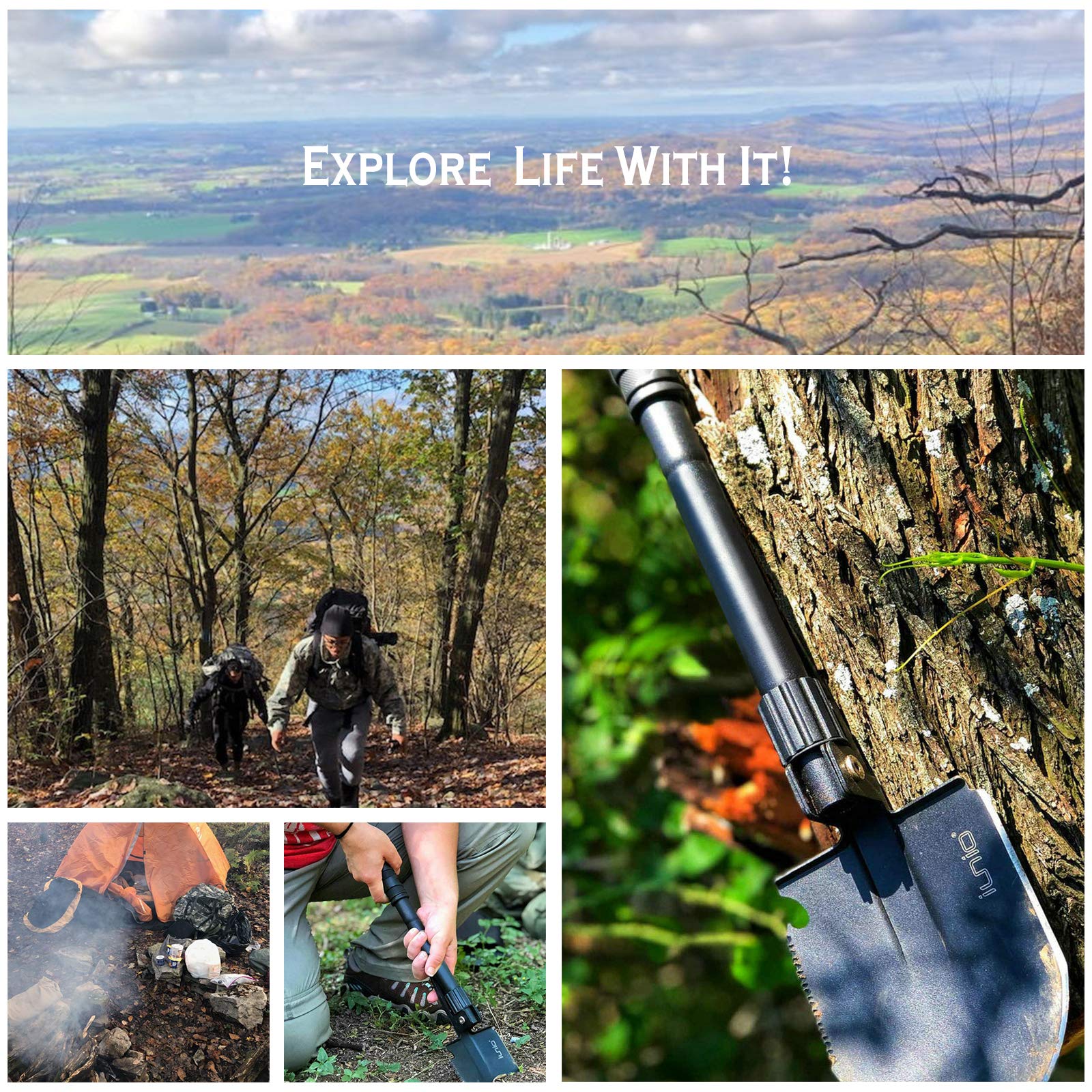 Buy iunio Camping Shovel,Shovel Folding, Portable, Multitool, Foldable