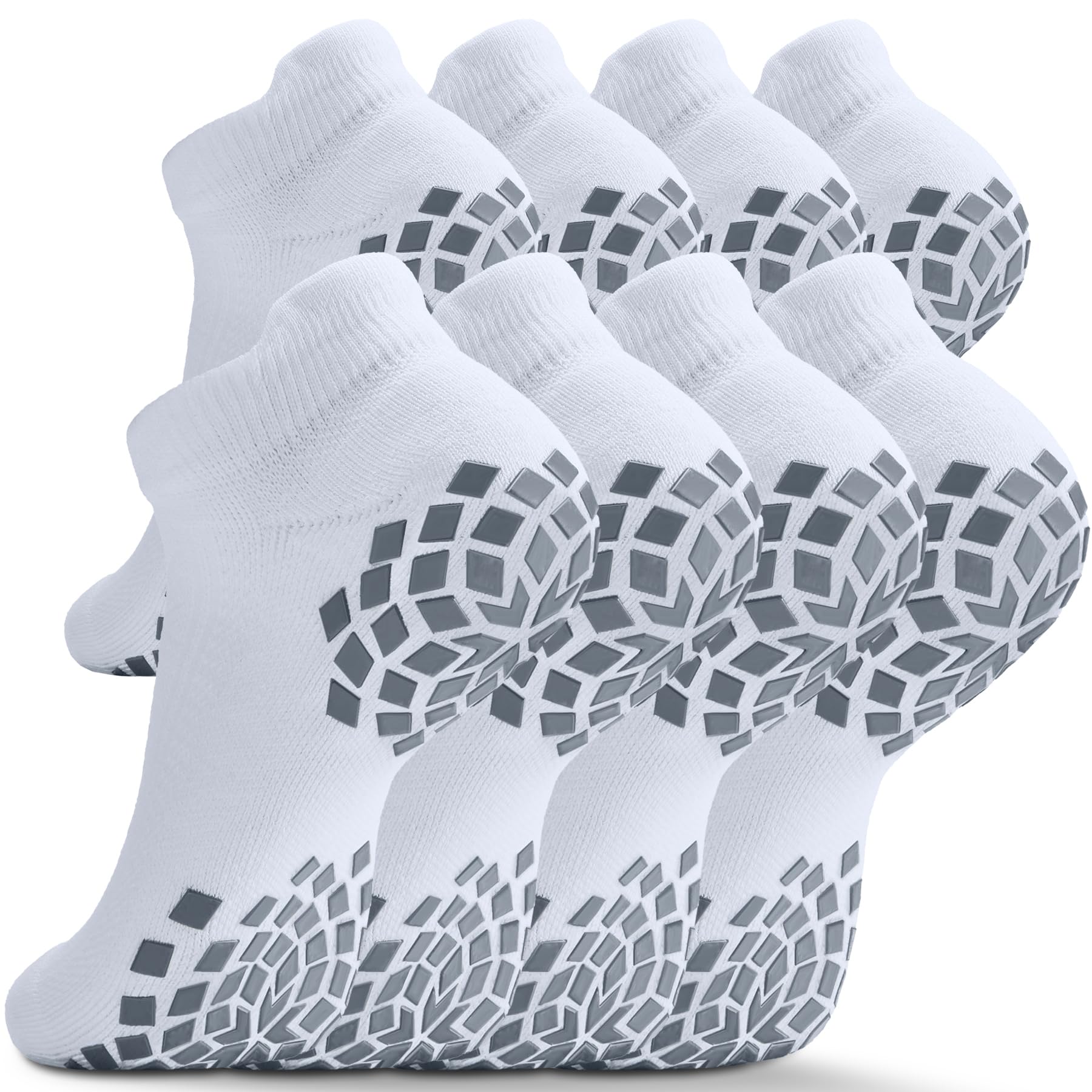 SITOISBE Pilates Grip Socks - Cushioned Slipper Non-Slip Grippy for Women Men Yoga - Barre Workout Hospital Sticky Socks