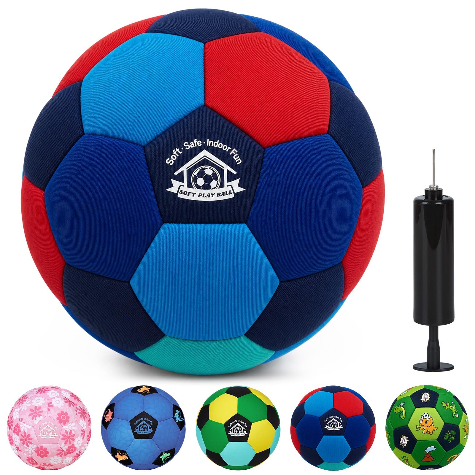 Lemmeko Indoor Soccer Ball Size 3 Silent Soccer Balls with Pump