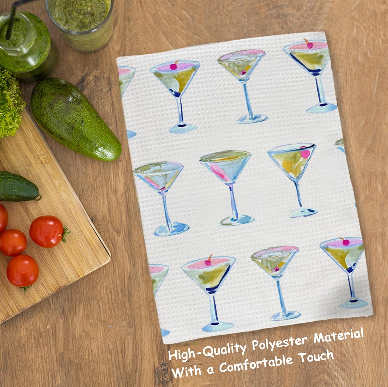 JINYO Cocktail Kitchen Towels, Cocktail Lovers Gifts Dish Tea Towels, Bar Towel for Bartender Kitchen, 16x24 Inch - Image 4