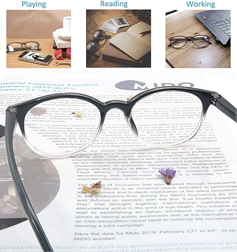 Miniatura 5 de OLOMEE Gafas de lectura redondas para mujer + 4.50 para cabeza pequeñacara pequeña, ajuste ligero y cómodo, paquete de 4