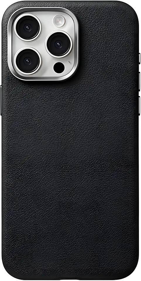 Next Store Premium PU Leather Case Compatible with iPhone 14 Pro Max - Stylish Shockproof Anti-Scratch Design - Metal Frame Camera Lens Protection (Black)