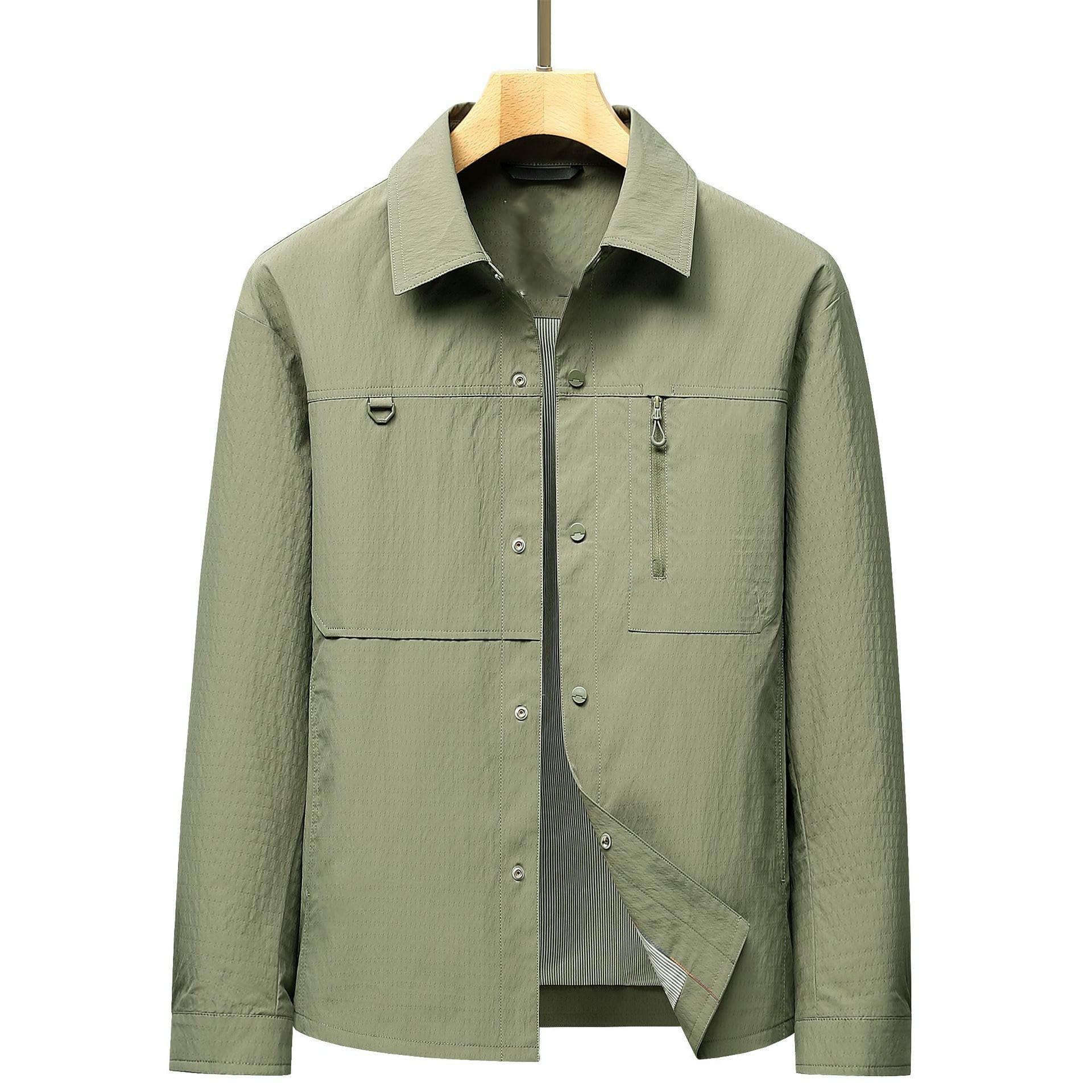 Giacca da uomo primavera colletto camicia monopetto taglio stretto