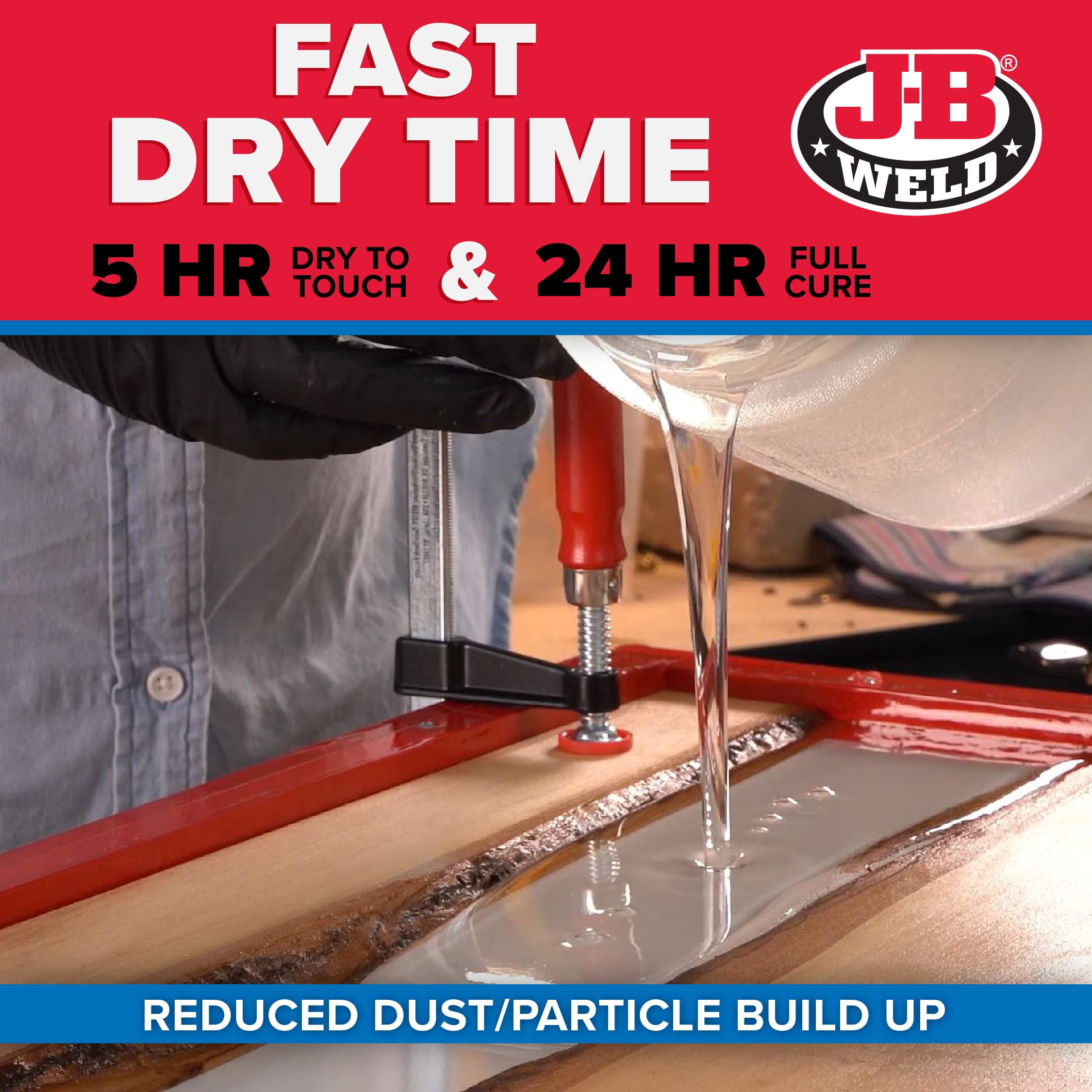 Buy JB Weld Tabletop Epoxy Resin, 1 Gallon Kit, Cures Clear, Fast Cure