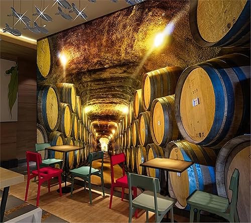 Miniatura 2 de LUVISS Papel tapiz fotográfico 3D de madera marrón y blanco retro, papel tapiz de almacenamiento de bodega, murales de pared para sala de estar,