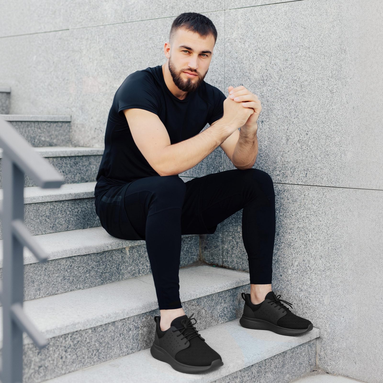 HEEZ Zapatillas de Deporte Slip On Zapatillas Running Hombre Ligeros Transpirables Caminar Bambas Casual Gimnasio Fitness Gym Atlético Trekking Tenis Asfalto Trabajo Sneakers