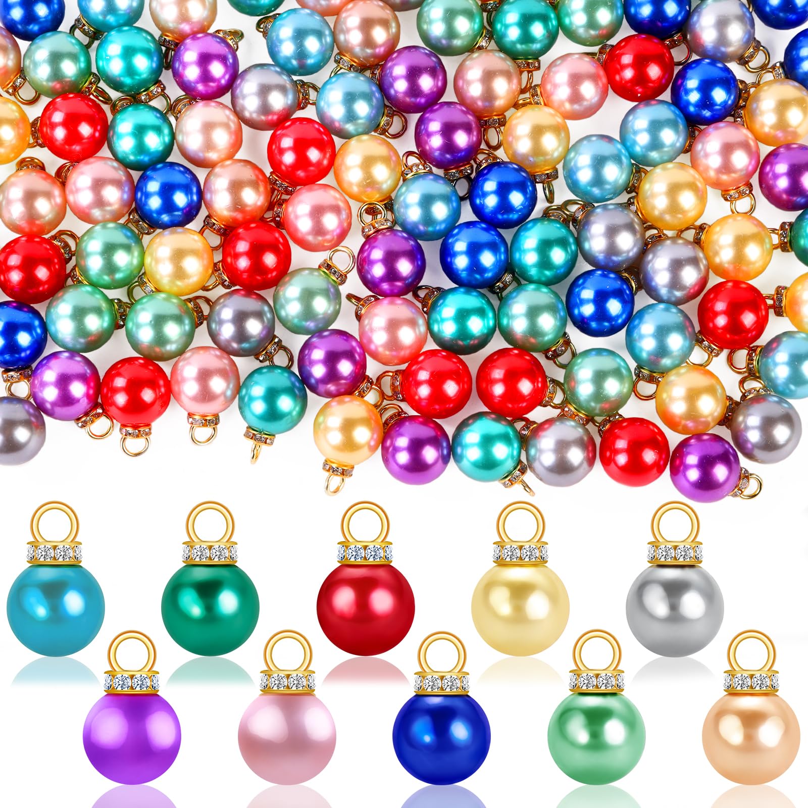 XIMISHOP 120PCS 16mm Christmas Mini Balls Ornaments,10 Colors Miniature Xmas Balls Baubles Tiny Shatterproof Christmas Tree Hanging Pendant for Xmas Tree Balls Decorations