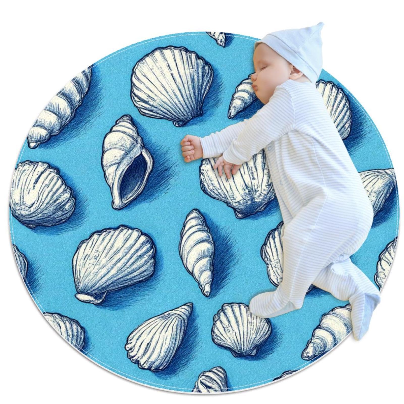 Tapis de salle de bain antidérapant rond 1m pour chambre enfant et canapé