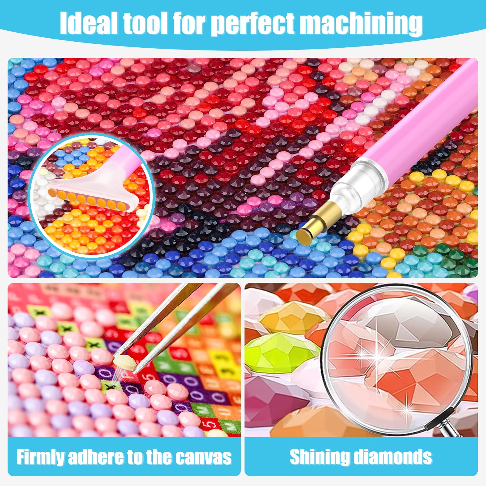 Kit Pittura Diamanti 5D Gatto E Amaca - Diamant Painting Rotondo Per Adulti, 30x40cm, Decorazione Casa - Foto 8