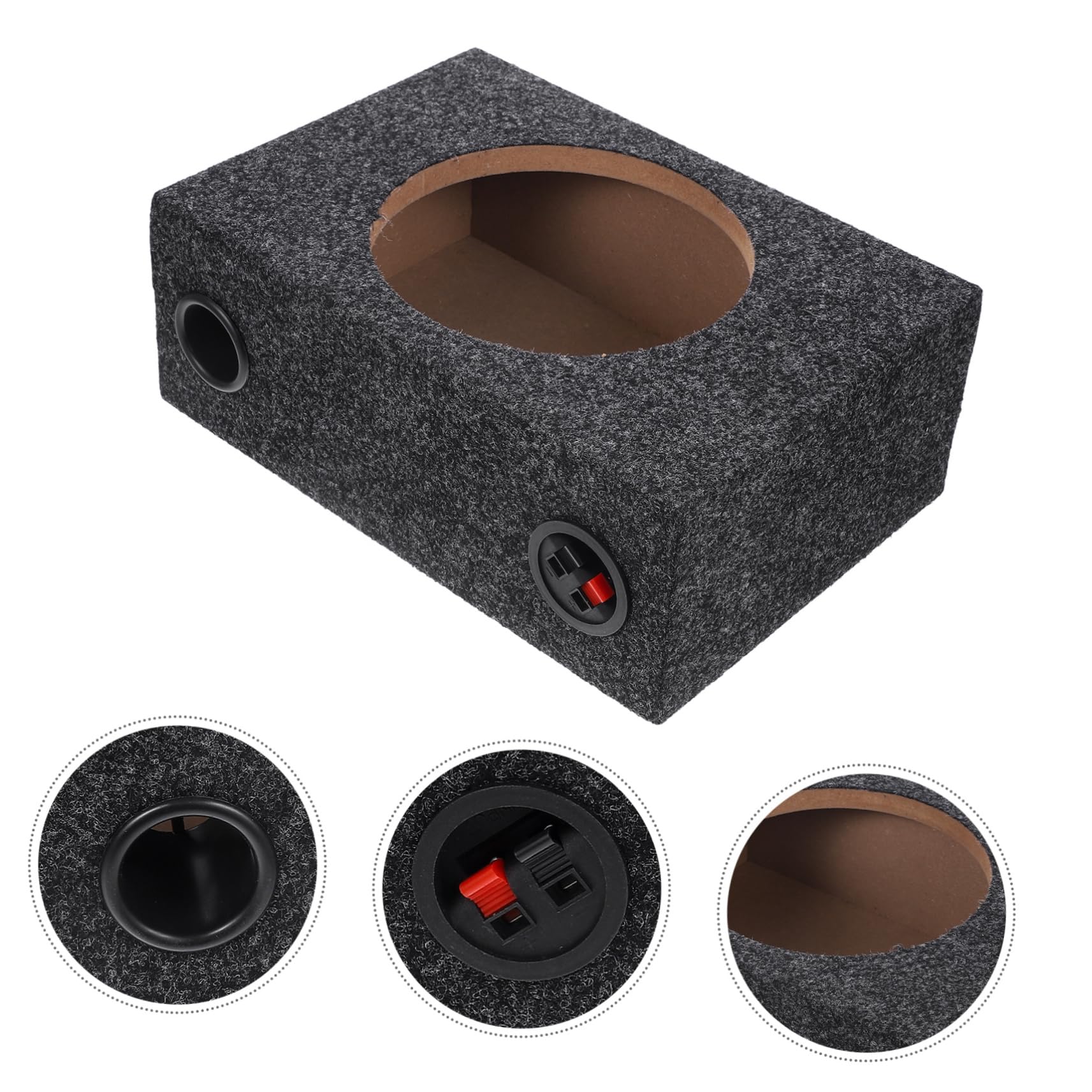 PLAFOPE Scatola per Subwoofer da 8 Pollici per Auto in Legno Nero Rivestimento in Peluche, Resistente e Facile da Usare per Appassionati di Audio