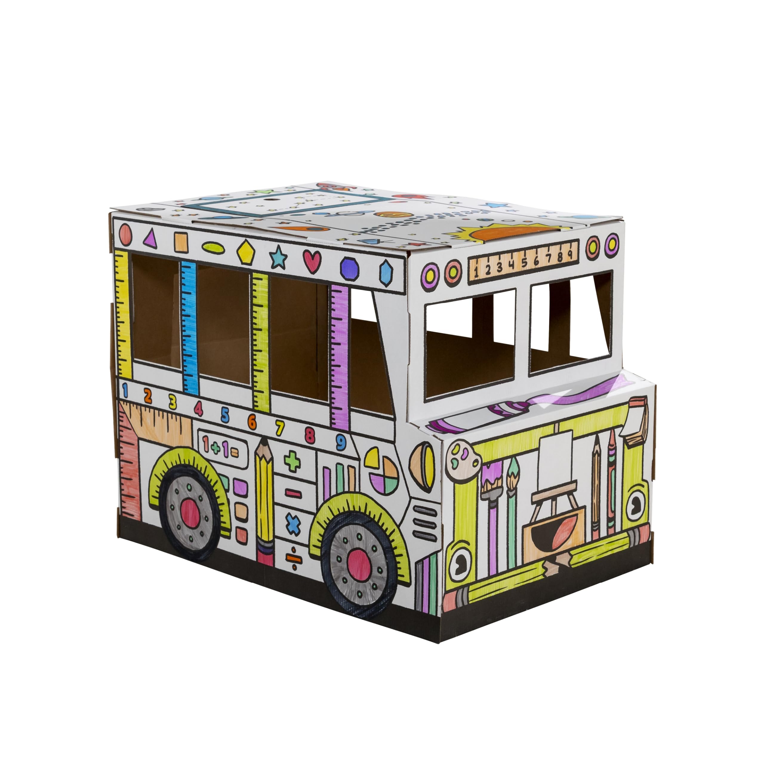 Bankers Box at Play School Bus Cardboard Playhouse and Craft Activity for Kids