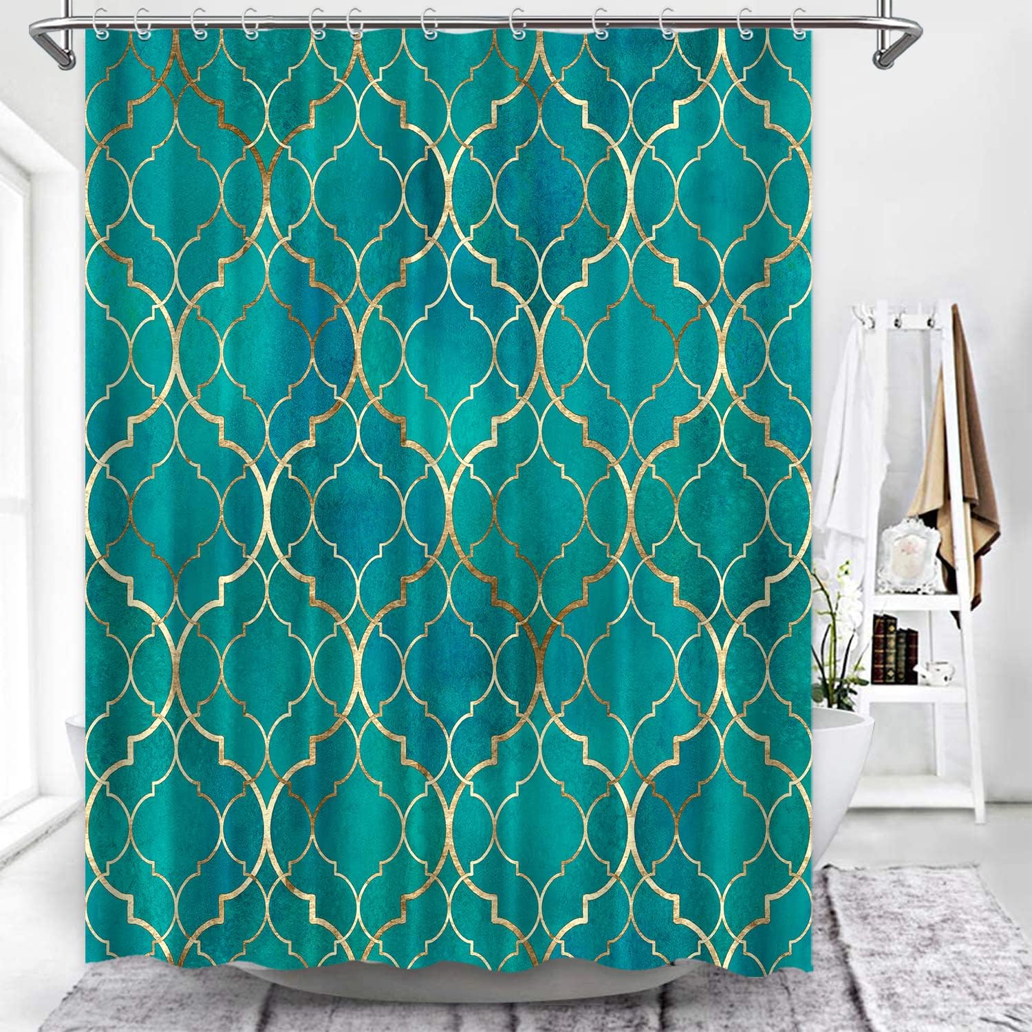 curtains teal