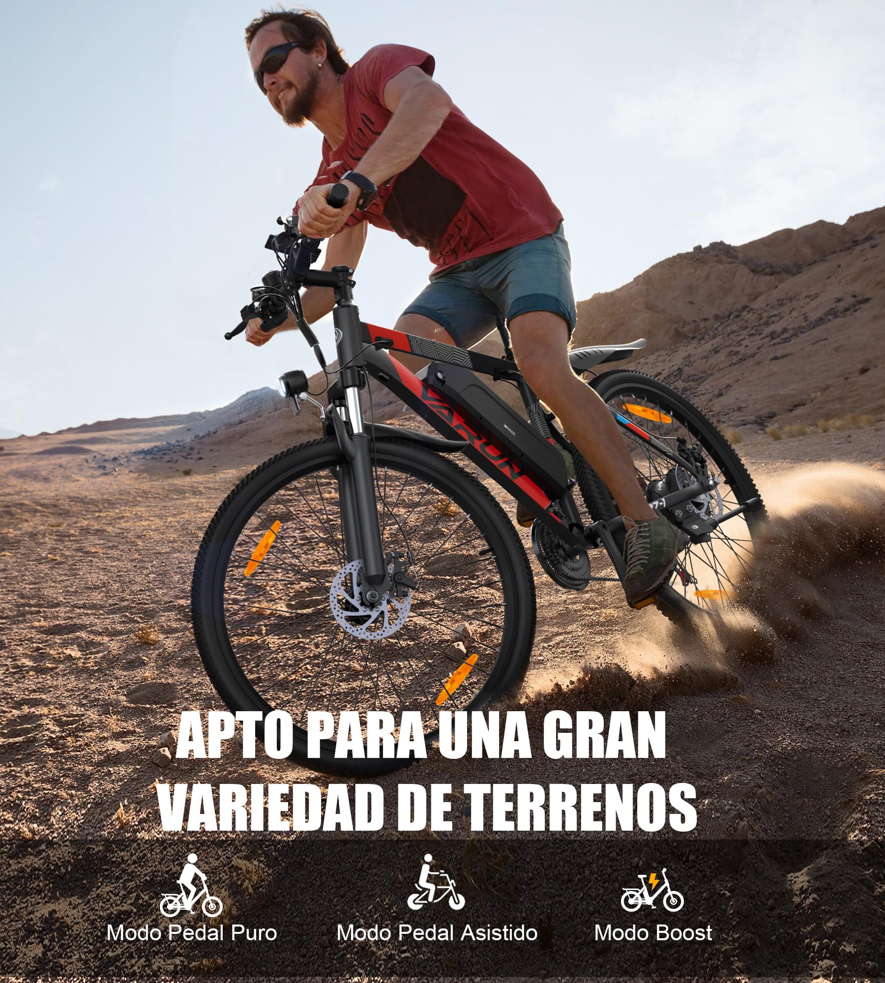 VARUN 27.5" Bicicleta Electrica, 48V 13Ah Batería, Autonomía de 55-100km | Motor 250W, 25km/h, Aluminio, Bici Electrica de 21 Velocidades, E Bike de Hombre/Mujer para Ciudad/Montaña/Grava