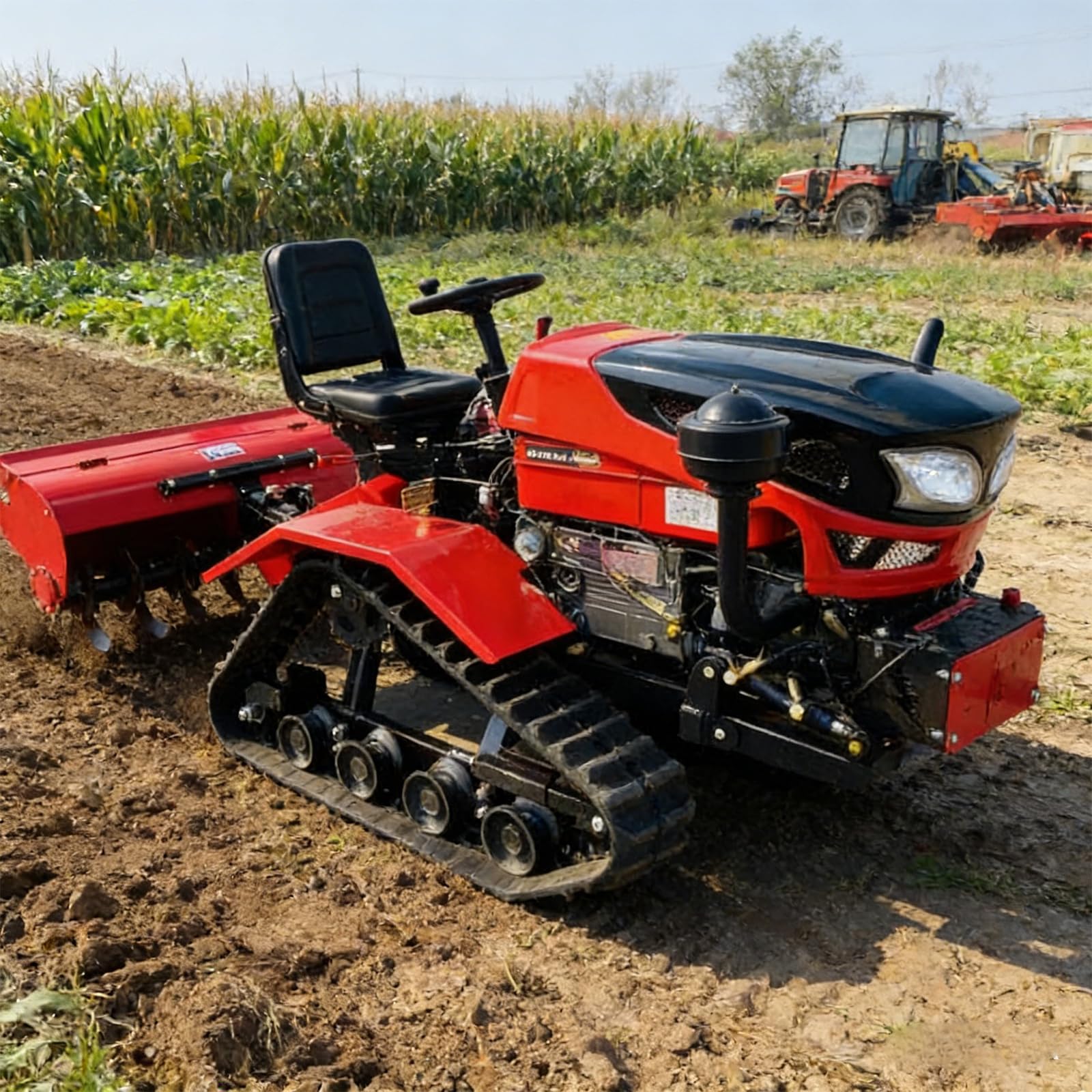 Mini Tiller, profesjonalna maszyna do kultywatora gąsienicowego do ogrodu i gruntów rolnych | Rumpel ogrodowy, rumpel rolniczy do małych gospodarstw, winnic i sadu, zapewnia wydajną orkę, wydajność mieszania gleby