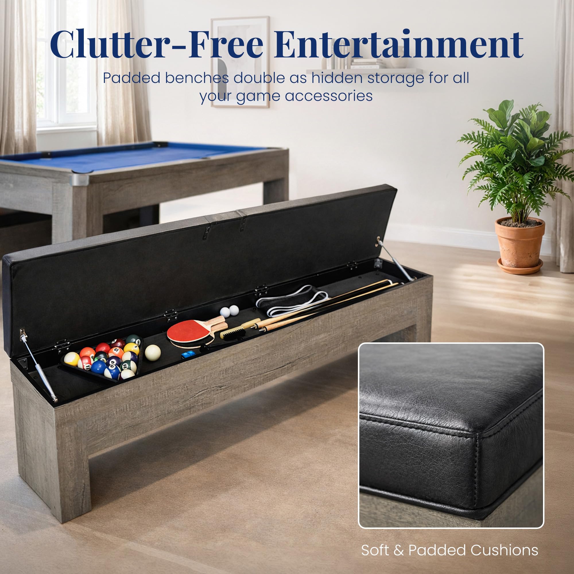 Amazon.com : Hathaway Newport 7 Ft Pool Table Combo, 3-in-1 Game