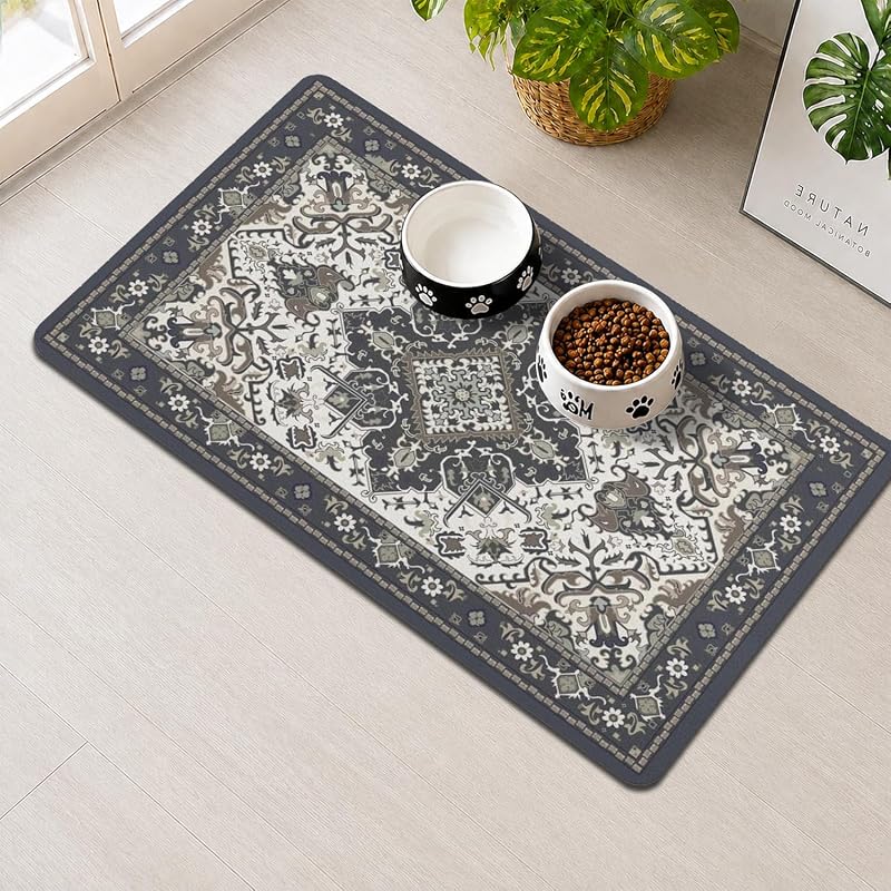 Tapete para Alimentação de Cães e Gatos em Borracha Impermeável Antiderrapante DDPODNQAK 76,2 x 43,18 cm
