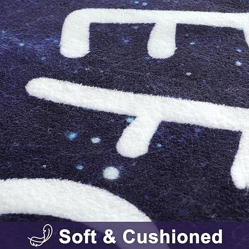 Miniatura 6 de LIVEBOX Space Play Room - Alfombra redonda para niños y niñas, alfombra lavable con alfabeto circular, alfombra para cuarto de bebé, alfombra