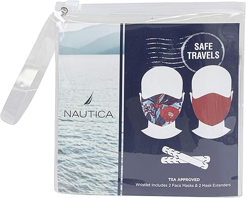 Miniatura 6 de Nautica Choose Safety 2 Extensores de máscara facial y bolsa de muñeca, rojo y FLRL, talla única, Rojo y Flrl