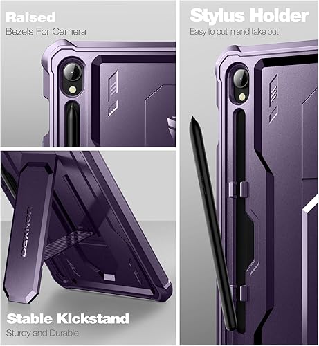 Miniatura 7 de Dexnor Funda para Samsung Galaxy Tab S9 de 11 pulgadas 2023, Protector de pantalla y soporte integrados con soporte para bolígrafo, resistente a