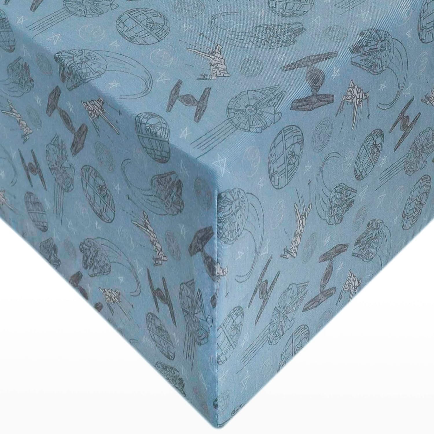 Premium Fitted Knit Crib Sheet/Toddler Sheet "Starships" by Copper Pearl