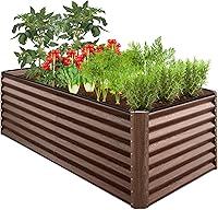 Vista 42 de Best Choice Products Cama de jardín elevada de metal para exteriores de 8x4x2 pies, caja plantadora de raíces profundas para vegetales, flores