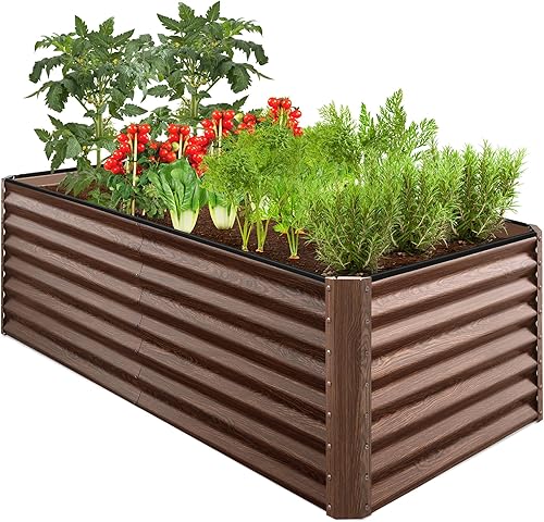 Miniatura 42 de Best Choice Products Cama de jardín elevada de metal para exteriores de 8x4x2 pies, caja plantadora de raíces profundas para vegetales, flores