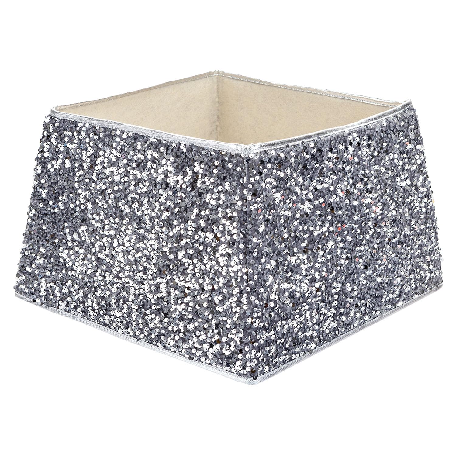 Christmas Tree Skirt Folding Sequin Decoration X Silver from B&Q