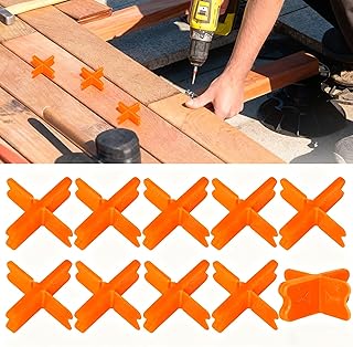 10PCS Deck Spacers,Durable Deck Spacer Tool to Uniform Gap Between Installed Deck Boards for Treated Lumber and Composite Decking Handy Deck Building Tools Deck Board Spacers (Orange)