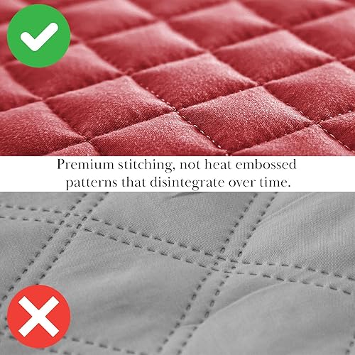 Miniatura 7 de Southshore Fine Living, Inc. Edredón rojo de gran tamaño, tamaño King con 2 fundas de almohada a juego, colcha acolchada KingCalifornia King,
