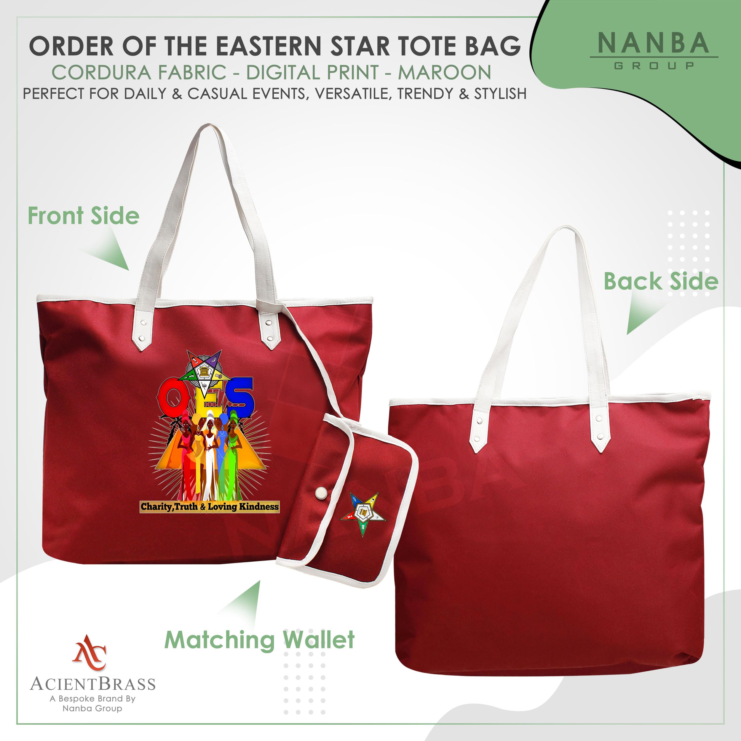 Order of the Eastern Star Tote - Charity, Truth & Kindness Design
