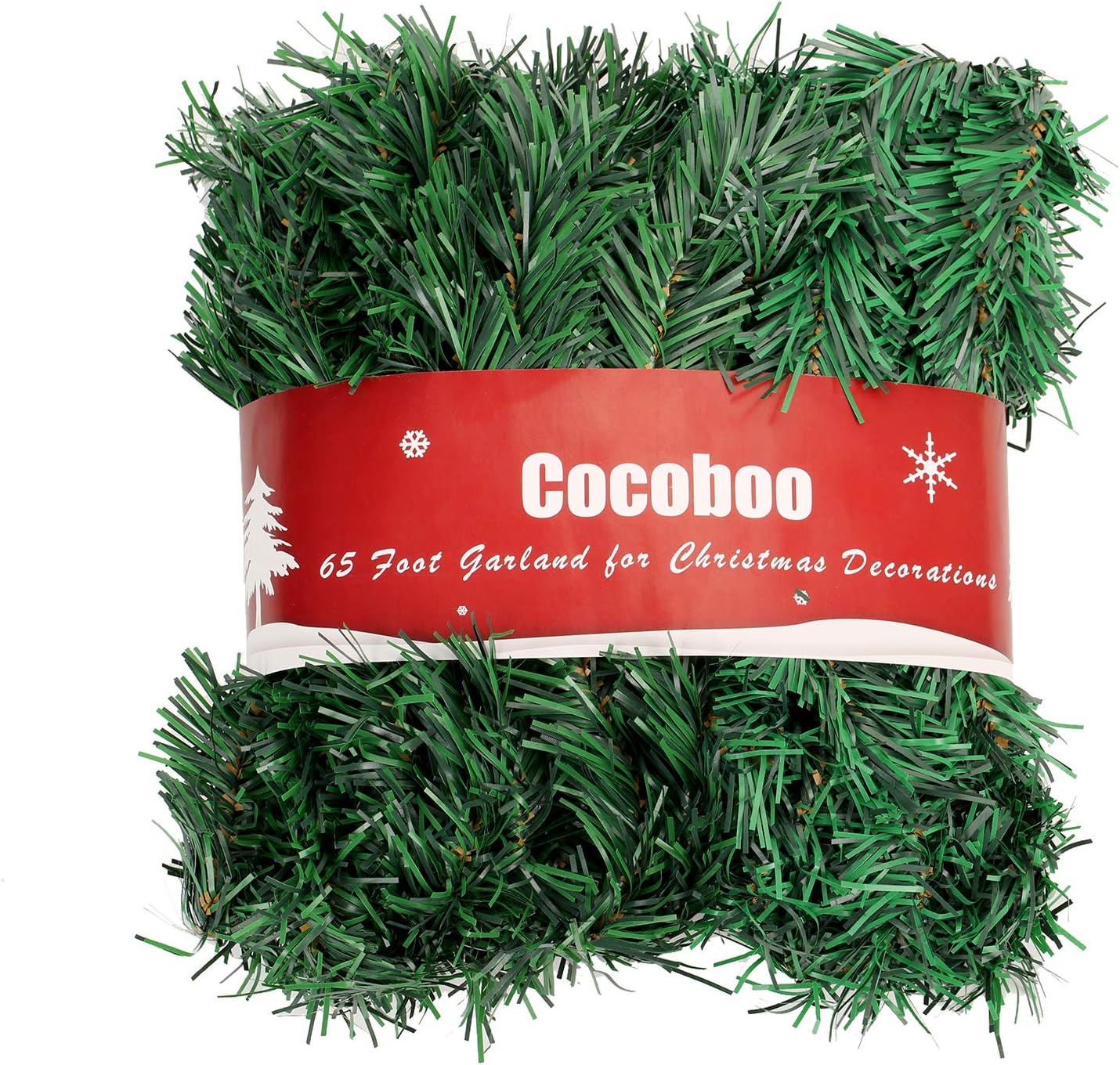 COCOBOO 65 Feet Christmas Garland Decorations Soft Green Garland for Christmas Party Home Wedding